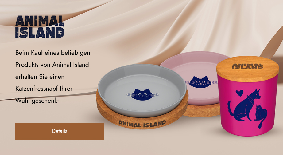 Beim Kauf eines beliebigen Produkts von Animal Island erhalten Sie einen Katzenfressnapf Ihrer Wahl geschenkt