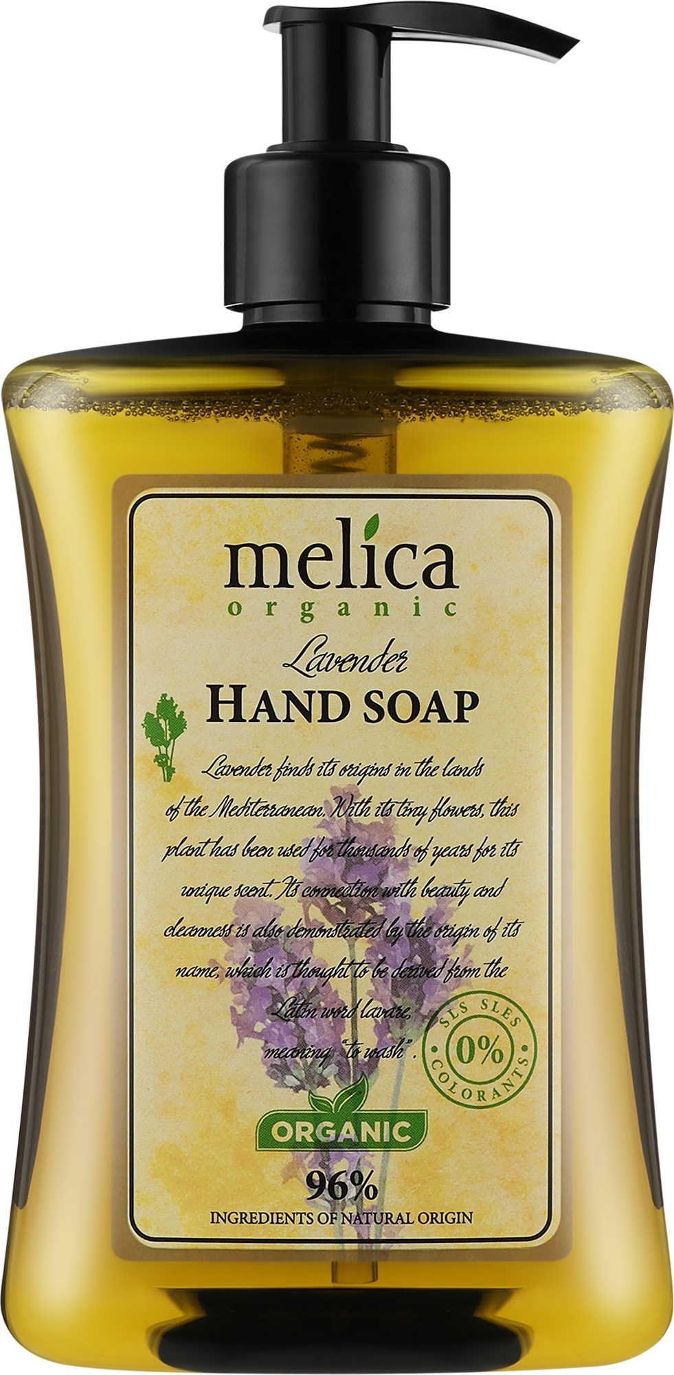 Flüssigseife Lavendel - Melica Organic Lavander Liquid Soap — Bild 500 ml