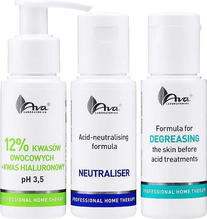 Gesichtspflegeset in 3 Schritten - AVA Laboratorium Professional Home Therapy (Gesichtslotion 50ml + Gesichtspeeling 50ml + Neutralisator für das Gesicht 50ml) — Bild N2