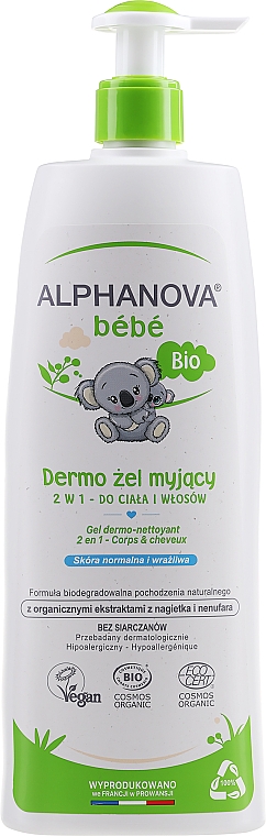 Hypoallergenes Waschgel für Haar und Körper - Alphanova Bebe Dermo-cleansing Hair & Body Wash — Bild N3