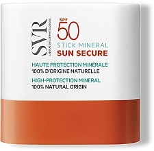 Hochwertiger Sonnenschutz-Stick mit Mineralfiltern für empfindliche Bereiche SPF 50 - SVR Sun Secure Stick Mineral SPF 50 — Bild N1
