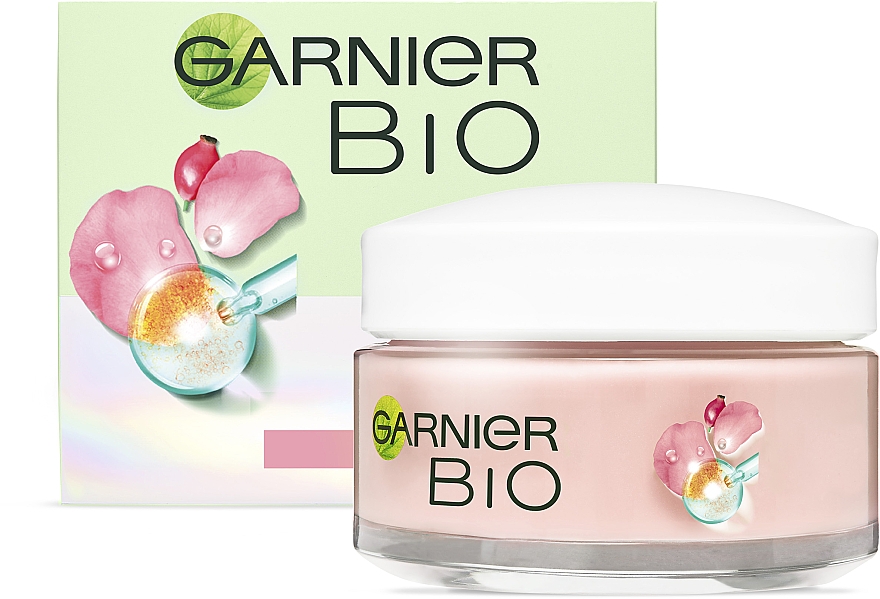 Revitalisierende und aufhellende Gesichtscreme mit Hagebuttenöl für fahle Haut - Garnier Bio Rosy Glow 3in1 Youth Cream — Bild N6