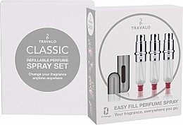Nachfüllbare Parfümzerstäuber silber - Travalo Classic HD Silver Set (Parfumzerstäuber 3x5ml + Etui) — Bild N2