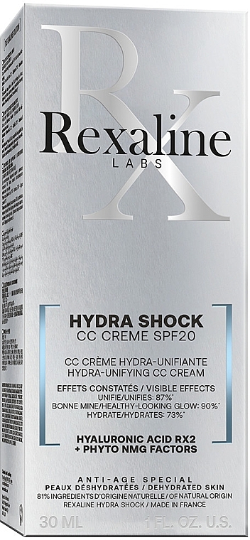 Feuchtigkeitsspendende, verjüngende und getönte Tagescreme mit Argireline, Pigmentpartikeln, Rotalgen und Wüstenrose - Rexaline Hydra 3D Hydra-Divine SPF20 — Bild N2