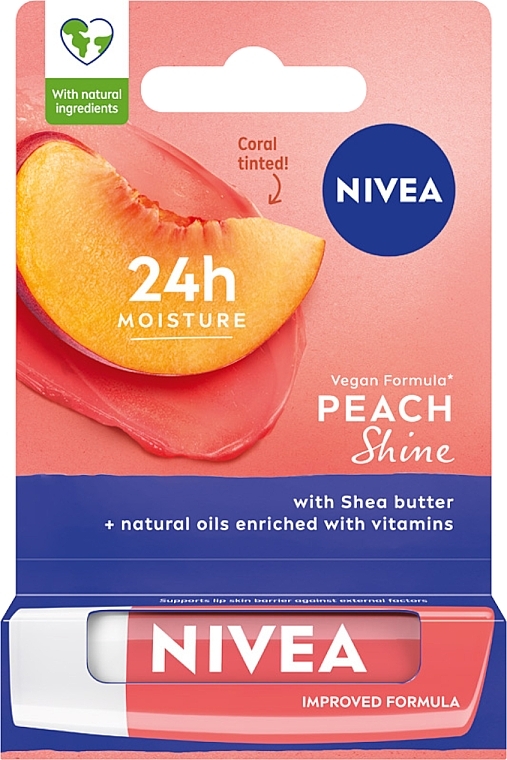 Feuchtigkeitsspendender Lippenbalsam Peach Shine - Nivea Lip Care Peach Shine Lip Balm
