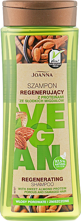 Regenerierendes Shampoo mit süßem Mandelprotein für poröses und strapaziertes Haar - Joanna Vegan Regenerating Shampoo — Bild N1