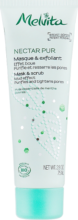 Gesichtsreinigungsmaske-Peeling - Melvita Nectar Pur Mask & Scrub Mud Effect — Bild N1