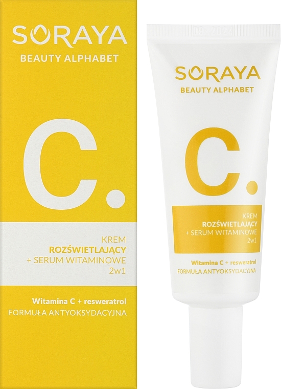 Aufhellende Creme + Vitaminserum 2in1 - Soraya Beauty Alphabet Vitamin C + Resveratrol  — Bild N2