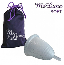 Menstruationstasse Größe M silberner Glitzer - MeLuna Soft Menstrual Cup — Bild N1