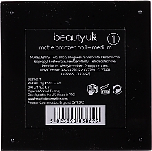 Gesichtsbronzer - Beauty Uk Matte Bronzer — Bild N3