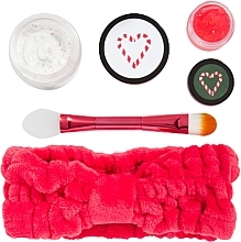 Gesichtspflegeset - Revolution Skincare x Jake Jamie Candy Cane Christmas Gift Set (Maske 50ml + Lippenmaske 15ml + Bürste 1 St. + Stirnband 1 St.) — Bild N2