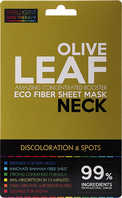 Aufhellende Tuchmaske für den Hals gegen Verfärbungen und Pigmentflecken mit Olivenblattextrakt - Beauty Face IST Booster Neck Mask Olive Leaf — Bild N1