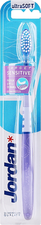 Zahnbürste für empfindliche Zähne und Zahnfleisch extra weich lila mit Kreisen - Jordan Target Sensitive — Bild N1