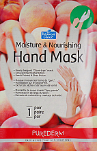 Düfte, Parfümerie und Kosmetik Feuchtigkeitsspendende und nährende Handschuhmaske mit Pfirsichextrakt und Sheabutter - Purederm Moisture & Nourishing Hand Mask