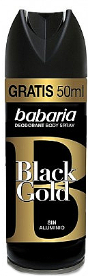 Deospray - Babaria Men Black Gold Deodorant Body Spray — Bild N1