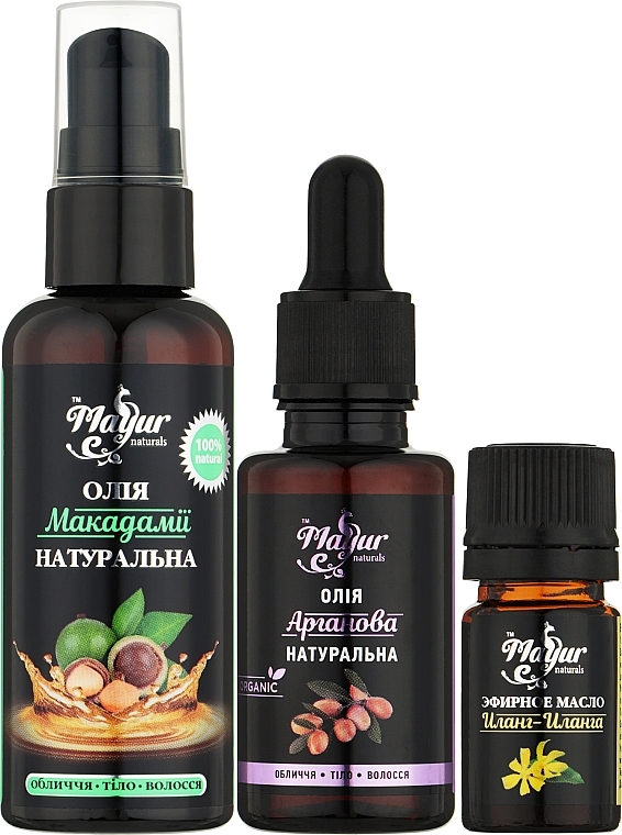 Geschenkset für Körper und Haar - Mayur (oil/30 ml + oil/50 ml + oil/5 ml) — Bild N1