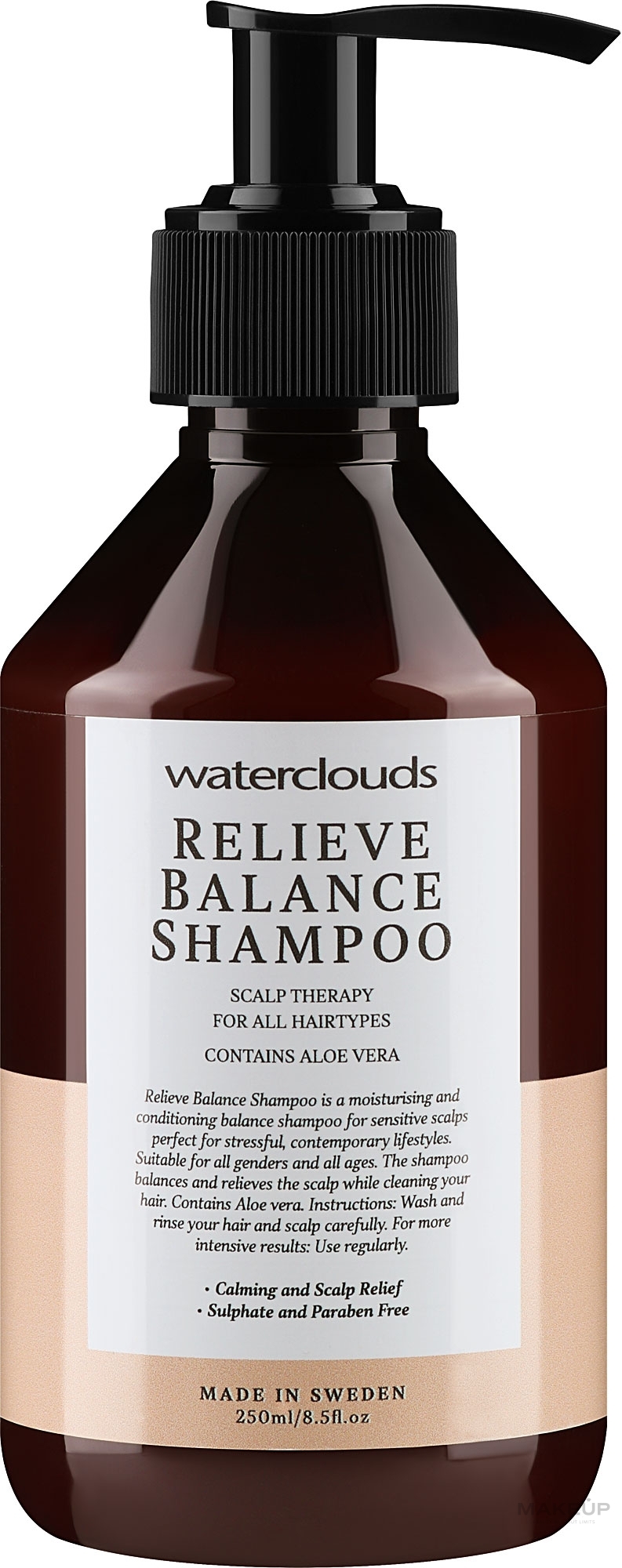 Ausgleichendes und beruhigendes Shampoo mit Aloe Vera für alle Haartypen - Waterclouds Relieve Balance Shampoo — Bild 250 ml