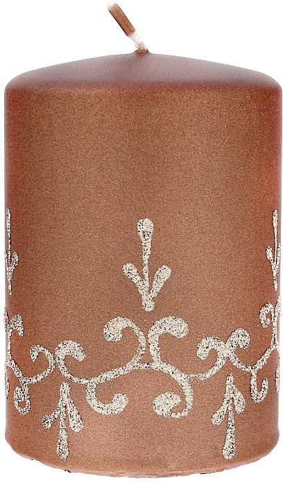 Dekorative Stumpenkerze Tiffany 7x10 cm braun - Artman Tiffany Candle — Bild N1