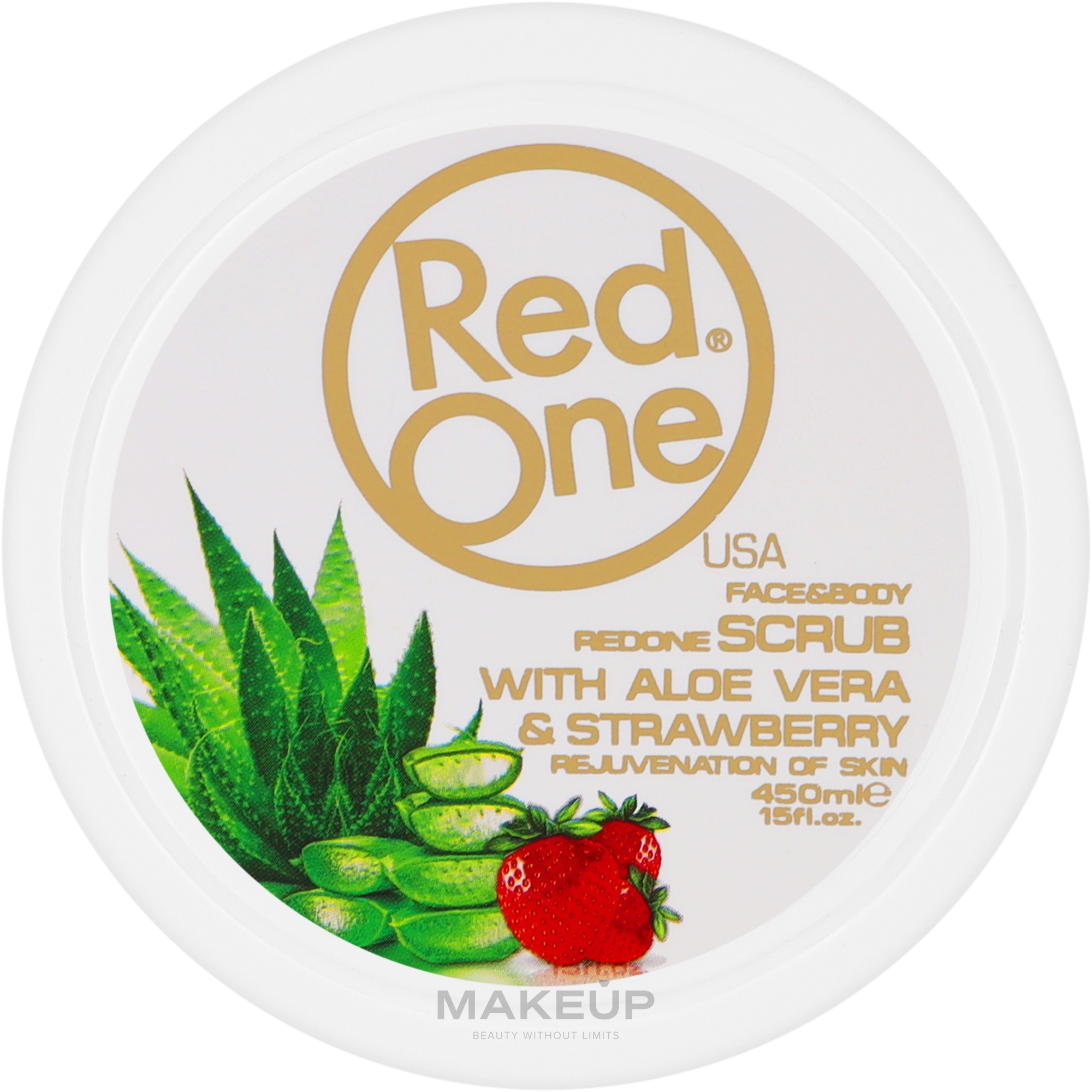 Tägliches Peeling für Gesicht und Körper mit Aloe Vera und Erdbeere - RedOne Face & Body Daily Scrub Aloe Vera & Strawberry — Bild 450 ml