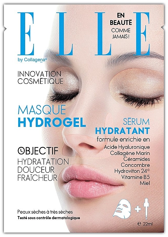 Feuchtigkeitsspendende Hydrogel-Gesichtsmaske - Elle By Collagena Hydrogel Moisturizing Face Mask — Bild N1