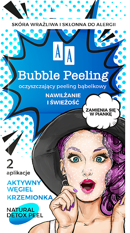 Feuchtigkeitsspendende Gesichtspeeling-Maske mit Aktivkohle - AA Bubble Peeling — Bild N1