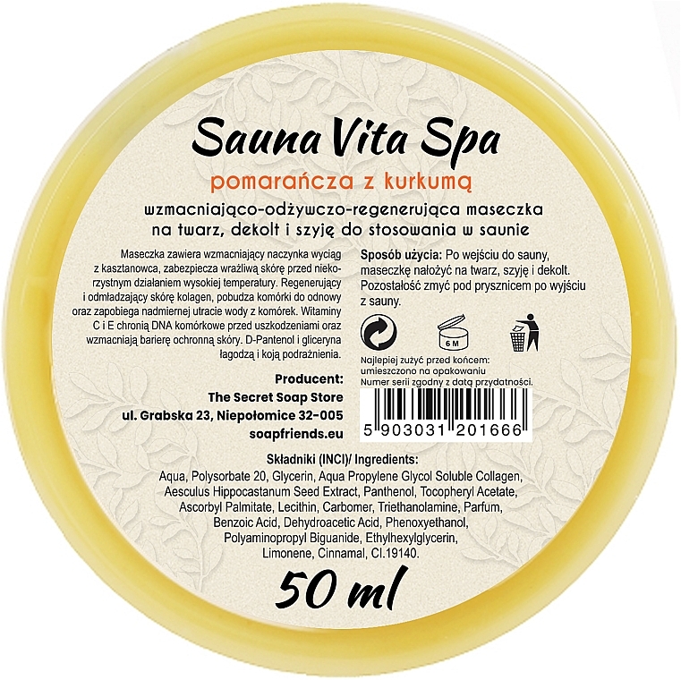 Gesichtsmaske Orange und Kurkuma - Soap&Friends Sauna Vita Spa — Bild N2