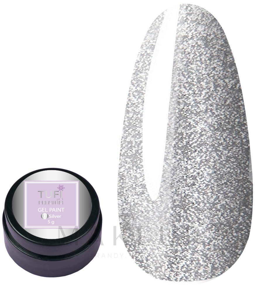 Gel-Nagellack - Tufi Profi Premium Gel Paint — Bild 01 - Silver