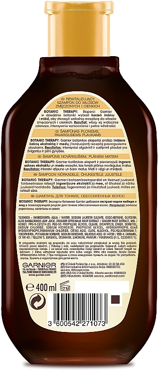 Stärkendes Shampoo mit Ingwer-Wurzel und Honig - Garnier Botanic Therapy — Bild N2