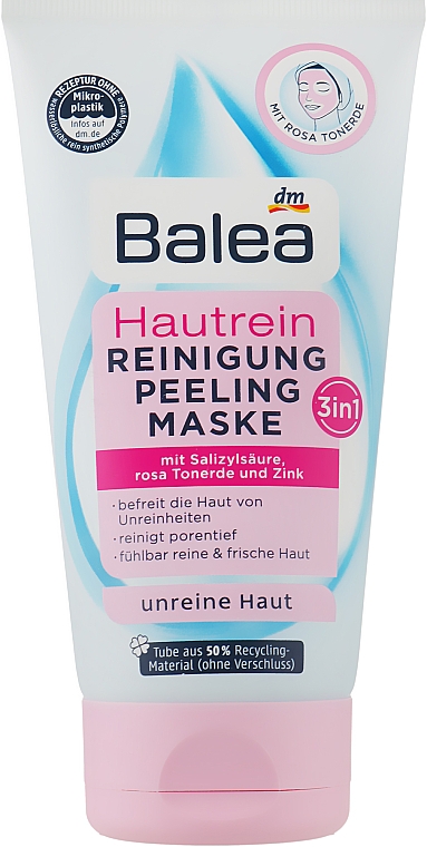 Reinigende Peel-off-Maske für das Gesicht - Balea Hautrein 3in1 Peeling Maske — Bild N1