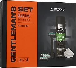 Düfte, Parfümerie und Kosmetik Set - Lezo Box Prime Gentleman's Sensitive Skin (Rasierschaum 200ml + Rasierer 1 St. + Ersatzklingen 4 St.)