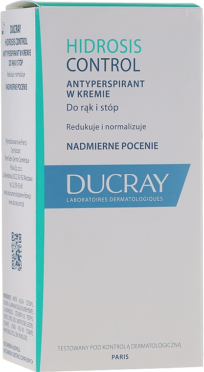 Deo-Creme Antitranspirant für Füße und Hände - Ducray Hidrosis Control Antiperspirant Cream — Bild N1