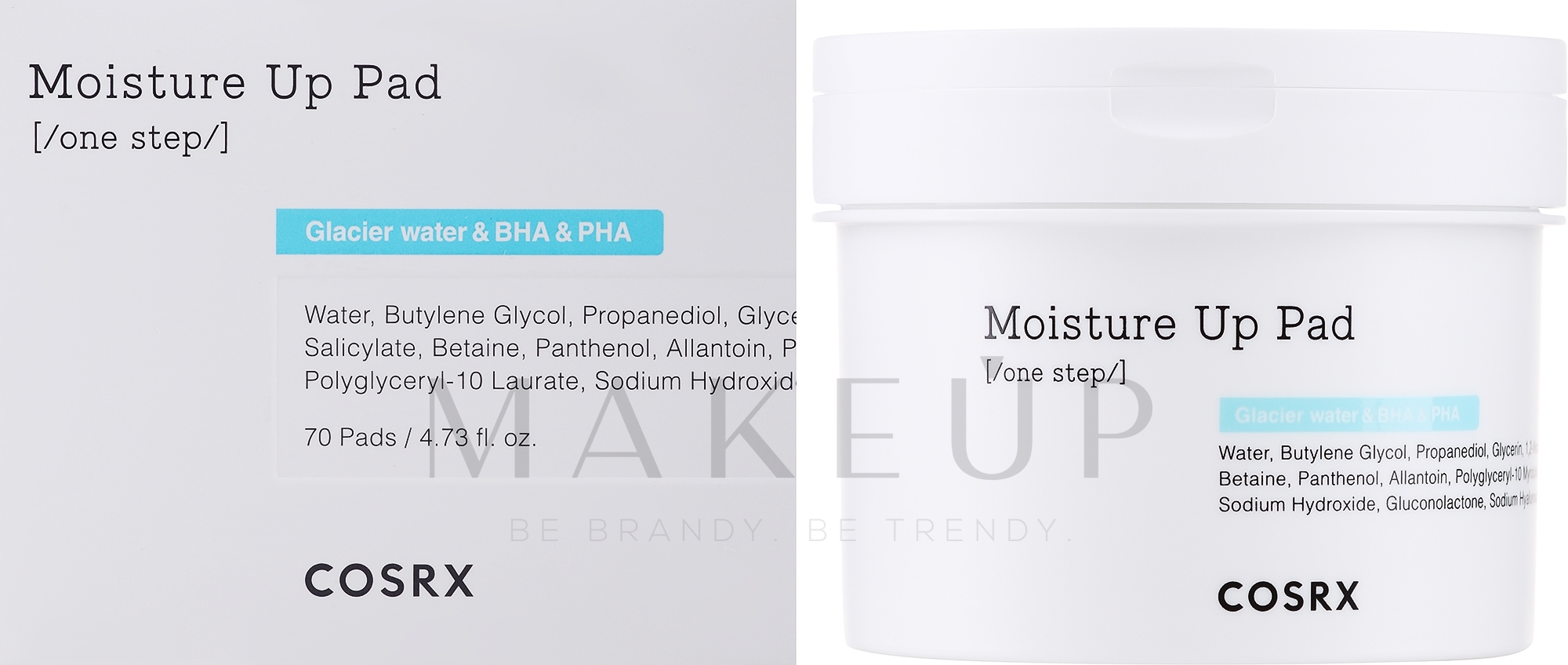 Feuchtigkeitsspendende und nährende Gesichtspads mit Hyaluronsäure und Propolis-Extrakt 70 St. - Cosrx One Step Moisture Up Pads — Bild 70 St.