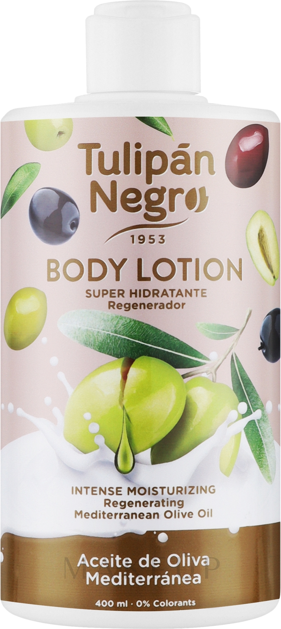 Körperlotion Mediterranes Olivenöl - Tulipan Negro Mediterranean Olive Oil Body Lotion — Bild 400 ml