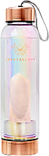 Düfte, Parfümerie und Kosmetik Wasserflasche mit Rosenquarz 550 ml - Crystallove Water Bottle With Pink Quartz Hologram