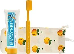 Mundhygieneset Junior Pfirsich-Eistee 7-12 Jahre - Buccotherm ( organic oral/gel/50ml + toothbrush/1pc + pouch/1pc) — Bild N3