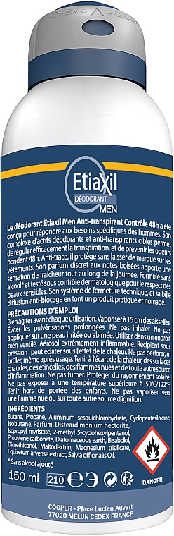 Aerosol-Antitranspirant für Männer - Etiaxil Men Antiperspirant Deodorant Protection 48H Aerosol — Bild N2