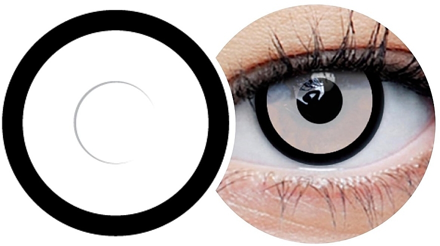 Farbige Kontaktlinsen weiß mit schwarzem Rand 2 St. - Clearlab ClearColor Phantom Manson — Bild N1