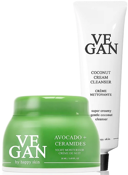 Set - Vegan By Happy Skin Avocado + Coconut Skincare Edit (Gesichtscreme/50 ml + Make-up-Entferner/120 ml) — Bild N1