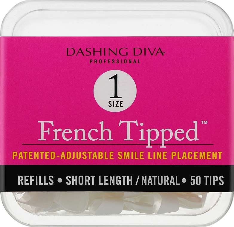 French Nagel-Tips - Dashing Diva French Tipped Short Natural 50 Tips Size 1 — Bild N1