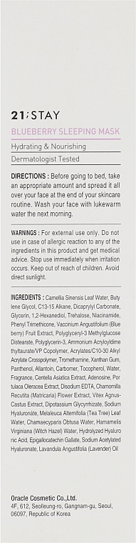 Hypoallergene Nachtmaske mit Cranberry-Extrakt - Dr. Oracle 21;Stay Blueberry Sleeping Mask — Bild N3