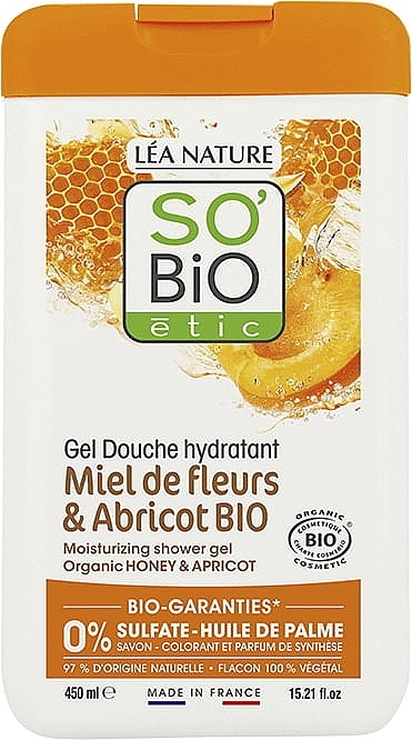 Duschgel Honig und Aprikose - So'Bio Etic Honey & Apricot Moisturizing Shower Gel — Bild N1