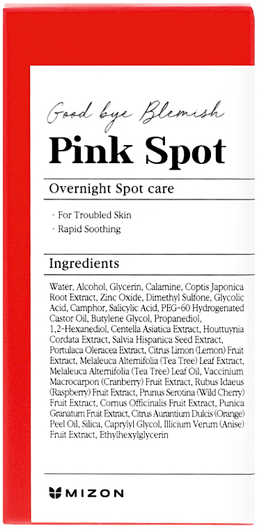 Beruhigendes Nachtserum gegen Akne und Hautunreinheiten - Mizon Pink Spot Good Bye Blemish Overnight Spot Care — Bild N2