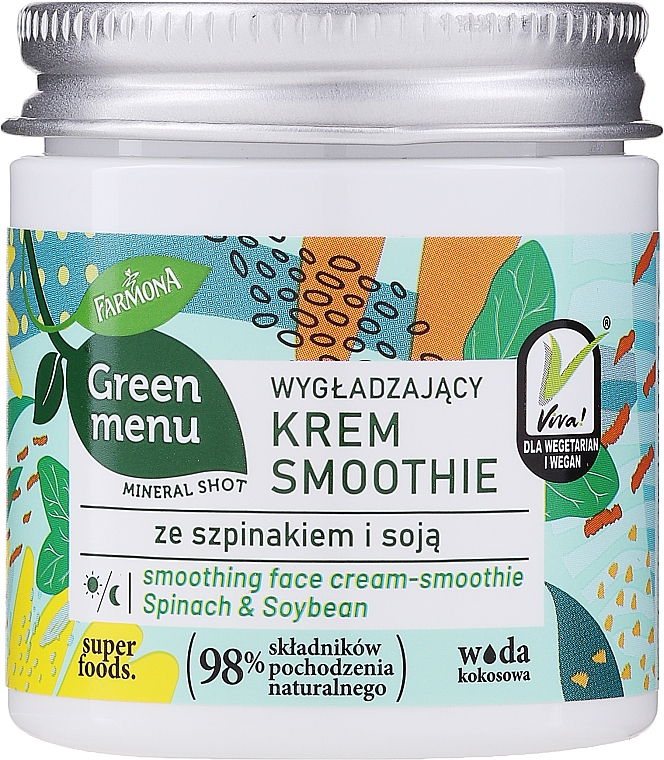 Glättende Gesichtscreme mit Spinat und Soja - Farmona Green Menu — Bild N1