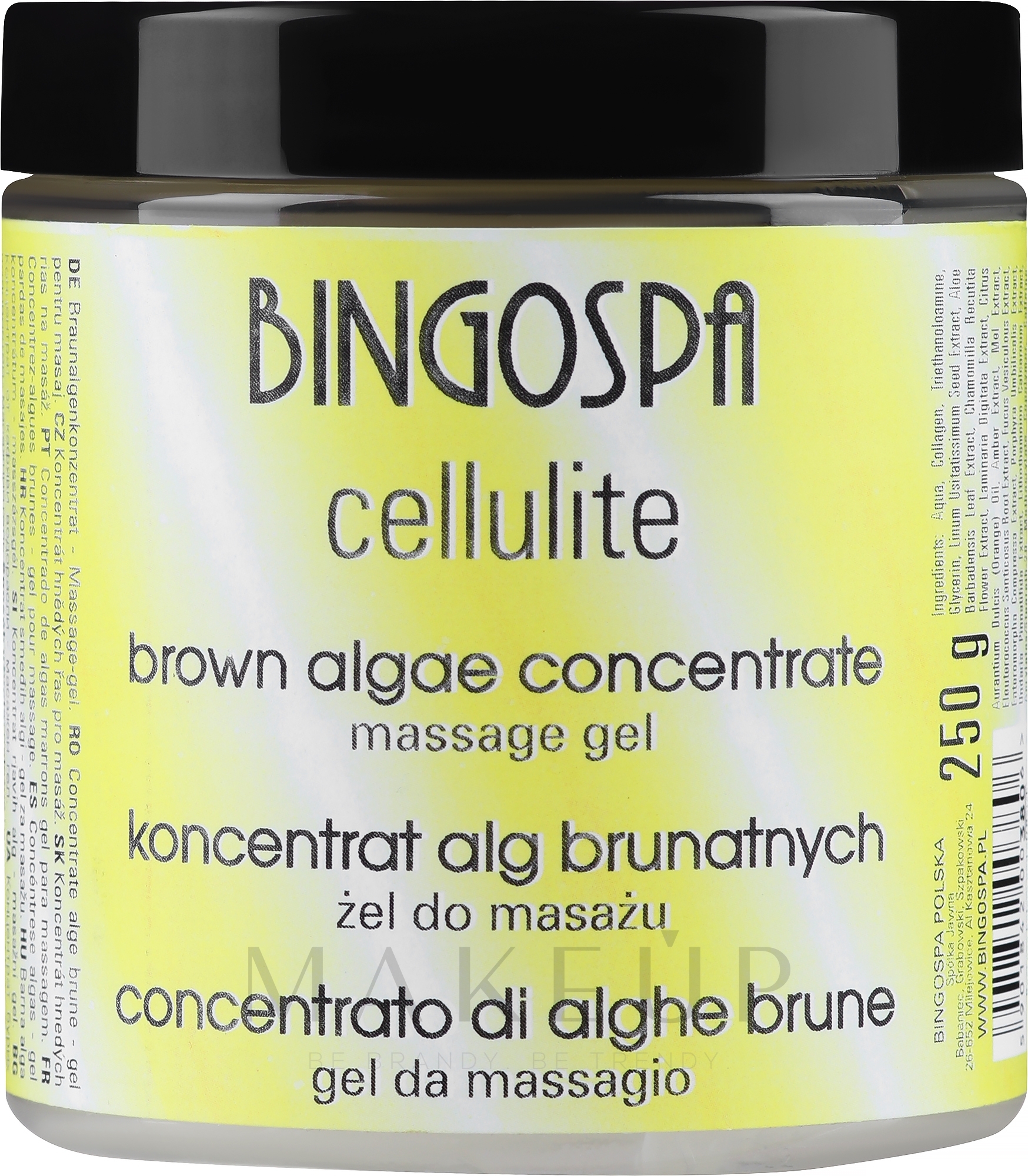 Straffende Körpermassagecreme mit Braunalgen und Coenzym Q10 - BingoSpa Concentrate Brown Algae — Bild 250 g