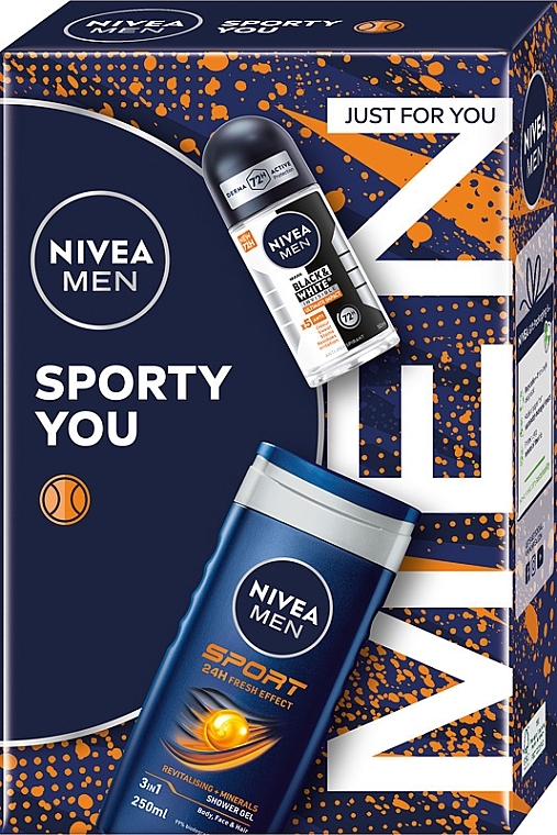 Körperpflegeset - NIVEA MEN Sporty You (Deo Roll-on 50ml + Duschgel 250ml) — Bild N1