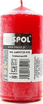 Zylindrische Kerze 60x120 mm rot - Bispol — Bild N1