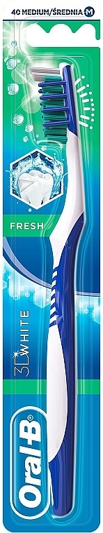 Zahnbürste mittel 3D White Fresh dunkelblau-weiß - Oral-B 3D White Fresh — Bild N1