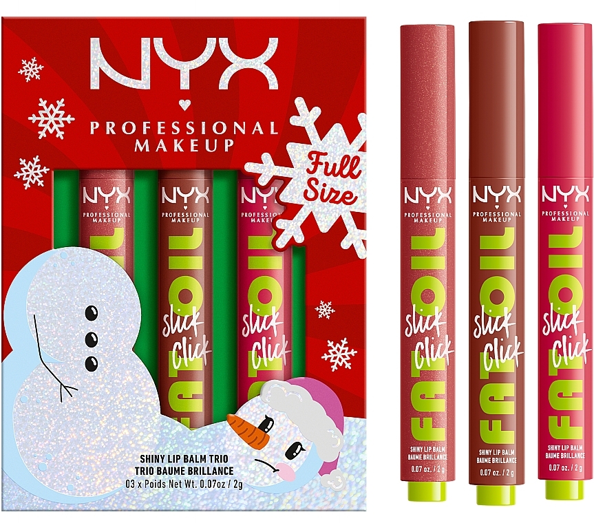 NYX Professional Makeup Fat Oil Slick Click Shiny Lip Balm Trio (3 x Lippenbalsam/2g) - Lippen-Make-up-Set  — Bild N1