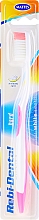Zahnbürste hart Rebi-Dental M46 weiß-rosa - Mattes — Bild N1