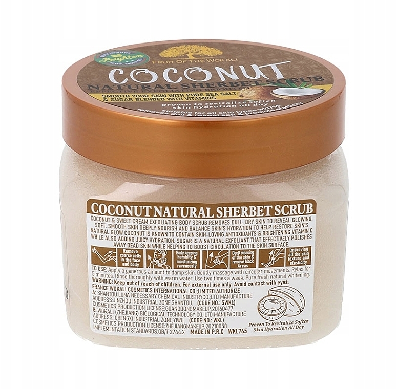 Natürliches Peeling-Sorbet Kokosnuss - Wokali Natural Sherbet Scrub Coconut — Bild N2